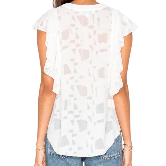 IRO Ecru lace up burnout top NWOT size 38 US 6 - Picture 5 of 10